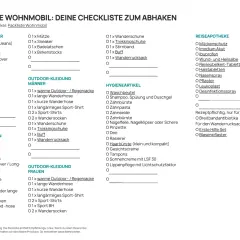 Packliste Wohnmobil: Kleidung, Hygieneartikel und Reiseapotheke für Männer und Frauen. Ideal für deine Wohnmobil-Packliste.
