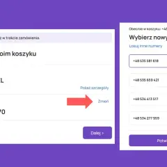 Wybierasz nowy numer Play, by doładować komuś telefon. Widzisz pakiet XXL i opcję zmiany numeru.