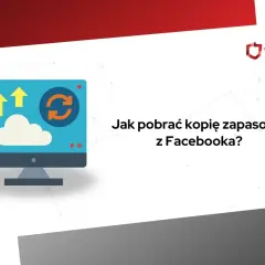 Ikona komputera z chmurą i strzałkami symbolizuje ściąganie z FB. Dowiedz się, jak pobrać kopię zapasową swoich danych.