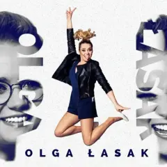 Olga Łasak w skoku, z językiem na wierzchu. Obok jej twarz w stylu retro. To inspiracja dla dzieci.