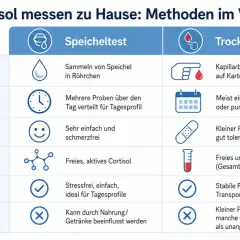 Porównanie metod: jak zbadać kortyzol w domu. Test śliny vs. test suchej kropli krwi.