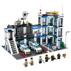 Lego Polizeistation Anleitung: Ein detailreiches Modell mit Polizeiautos, Figuren und Zubehör.