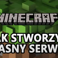 Jak stworzyć własny serwer Minecraft? Grafika z blokami i logo gry.