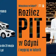Rozlicz PIT w Gdyni i wygraj w loterii! Dwa białe Mazdy 2 Hybrid czekają. Zgłoszenia do 31 maja na pitwGdyni.pl.