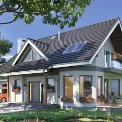 Nowoczesny dom z tarasem i balkonem. Zastanawiasz się, ile kosztuje adaptacja projektu?