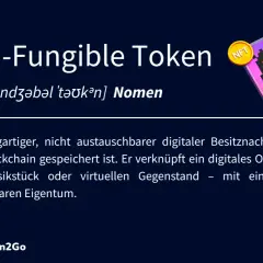 Was ist das? Ein NFT ist ein einzigartiger digitaler Besitznachweis auf der Blockchain, der digitale Objekte wie Bilder oder Musik repräsentiert.