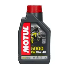 Olej Motul 5000 10W-40 dla motocykli, idealny wybór dla tych, którzy szukają zamiennika dla 5w40. Zapewnia ochronę i wydajność.