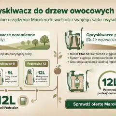 Uniwersalny środek do oprysku drzew owocowych - porównanie opryskiwaczy naramiennych i plecakowych Marolex.