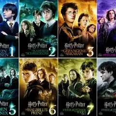 Harry Potter Filme 1-7 zum Streamen: Harry, Ron & Hermine erleben magische Abenteuer.