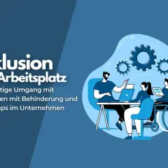Menschen mit und ohne Behinderung arbeiten zusammen. Ein Unternehmen, das Inklusion lebt, fördert Vielfalt am Arbeitsplatz.