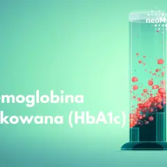 Hemoglobina glikowana (HbA1c) w probówce. Badanie poziomu cukru we krwi.