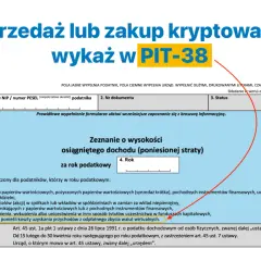 Formularz PIT-38 do rozliczenia sprzedaży lub zakupu kryptowalut. Podatek od jakiej kwoty zależy od dochodu.