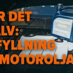 Gör det själv: påfyllning av motorolja. En dunk Super Tronic LongLife III står redo bredvid bilmotorn. Lär dig hur mycket motorolja man ska fylla på.