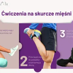 Ćwiczenia na skurcze mięśni: leżąc, podciągnij nogę do tułowia. Potem przyciągnij stopę do pośladka. To pomoże, gdy czujesz spazma.