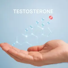 Dłoń trzymająca schemat cząsteczki testosteronu. Co zabija testosteron? Zrozumienie jego struktury to pierwszy krok.