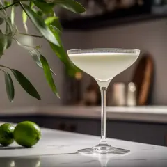 Ein cremiger Daiquiri in einem eleganten Glas, daneben zwei Limetten. Ein Hauch von Grün und die Frage: was ist Daiquiri?