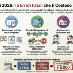 Errori bonus edilizi: causale bonifico errata o mancato rogito possono costare caro. Attenzione ai 90 giorni ENEA e alla tracciabilità.