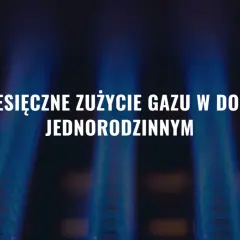 Płomienie palnika gazowego symbolizują miesięczne zużycie gazu w domu jednorodzinnym.