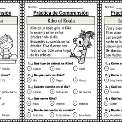 Hojas de comprensión lectora para practicar la lectura y el entendimiento de textos.