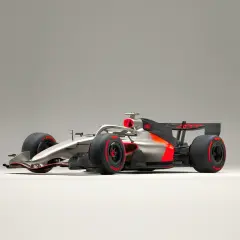 Nowoczesny bolid Audi w barwach szaro-czerwonych, gotowy do wyścigu. Poznaj formuła 1 zasady i poczuj prędkość!