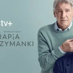 Harrison Ford pomaga Jasonowi Segelowi uśmiechnąć się w plakacie serialu "Terapia bez trzymanki".