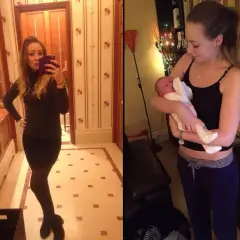 Frau im Badezimmer, dann mit Baby. Eine kryptische Schwangerschaft, die zu einem Wunder führte.