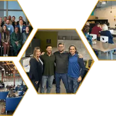 A group of professionals attend a workshop, likely for their MPA degree in California. They collaborate and learn in various settings.