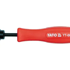 Czerwony ściągacz do bębnów Yato YT-0685 z czarną końcówką.