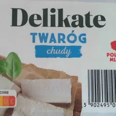 Delikate twaróg chudy, idealny do lekkich posiłków. Na opakowaniu widnieje symbol Nutri-Score A.