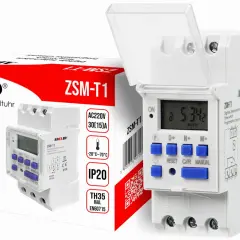 Cyfrowy zegar czasowy na szynę DIN ADELID ZSM-T1, idealny do automatyzacji pracy urządzeń.