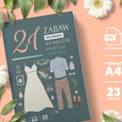 Zabawy do druku na wieczór panieński i kawalerski. Idealne piosenki i gry na niezapomniane chwile. Format A4, 23 strony.