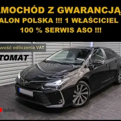 Czarna Toyota Corolla sedan, automat, z polskiego salonu, od 1 właściciela, z gwarancją i pełnym serwisem ASO. Idealna do testu!