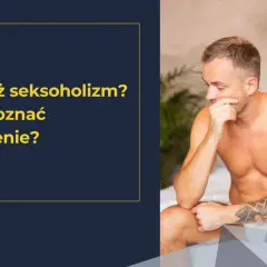 Mężczyzna siedzi na łóżku, zamyślony, z ręką przy ustach. W tle kobieta w łóżku.