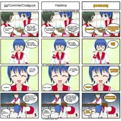 Ragazza mangia con gusto, il suo "jk significato" è che il cibo è delizioso.