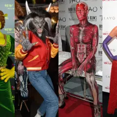 Kolekcja niesamowitych kostiumów Heidi Klum na Halloween: Shrek, wilkołak, anatomia i Jessica Rabbit.