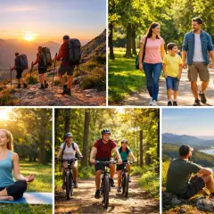 Outdoor to aktywność na świeżym powietrzu: wędrówki po górach, spacery z rodziną, joga w parku, jazda na rowerze i podziwianie widoków.