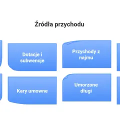 Źródła przychodu: sprzedaż towarów, dotacje, najem, zyski ze zbycia, różnice kursowe, kary, umorzone długi, zwroty długów. To wszystko wpływa na przychód firmy.