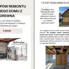 Stary drewniany dom w trakcie remontu, odsłonięta konstrukcja.