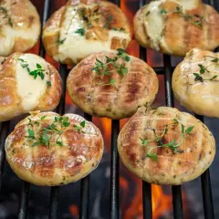 Halloumi na grillu, rumiane i pachnące ziołami. Czy halloumi trzeba smażyć? Tak, aby uzyskać ten pyszny, lekko ciągnący się środek i chrupiącą skórkę.
