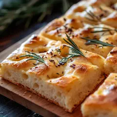 Focaccia recept: saftigt bröd med rosmarin och flingsalt, perfekt för en mysig fikastund.