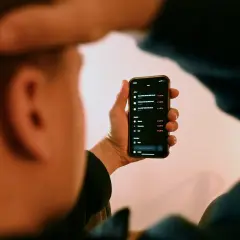 Person prüft mit **scalable capital vollmacht** auf dem Smartphone Aktienkurse und Kryptowährungen.