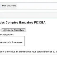 Formulaire de demande d'accès au fichier FICOB A pour consulter la liste des comptes bancaires ouverts à votre nom.