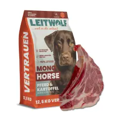 Leitwolf Hundefutter mit Pferdefleisch: Gut verträglich, auch bei empfindlichen Mägen. Kein Durchfall dank hochwertiger Zutaten.