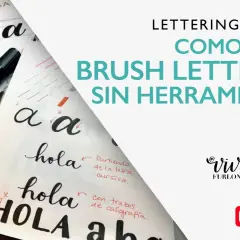 Ejercicios para aprender a hacer lettering con marcadores. Muestra letras "a" y "hola" practicadas.