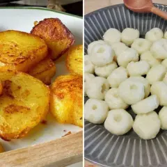 Usmażone ziemniaki i kluski śląskie. Co zrobić z resztą ugotowanych ziemniaków? Kluski to świetny pomysł!