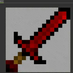 Tworzenie własnego moda do Minecrafta zaczyna się od edycji tekstur, jak ten czerwony miecz.