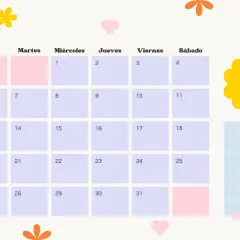 Calendario mensual para imprimir de Enero, con casillas para notas y afirmaciones.