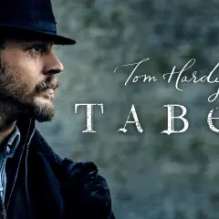 Tom Hardy i mörk hatt och jacka, med texten "TABOO" och "Tom Hardy". En hint om att en **taboo season 2** kan vara på gång.