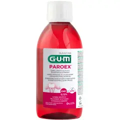 Płyn do płukania jamy ustnej GUM PAROEX 0,12% z CHX+CPC, bez alkoholu. Pomaga w leczeniu zapalenia dziąseł, czym płukać? Idealny do intensywnej higieny.