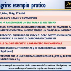 Esempio pratico per dimagrire: 170g di carboidrati al giorno (2,4g/kg) sono sufficienti, ma si può scendere a 2g/kg.